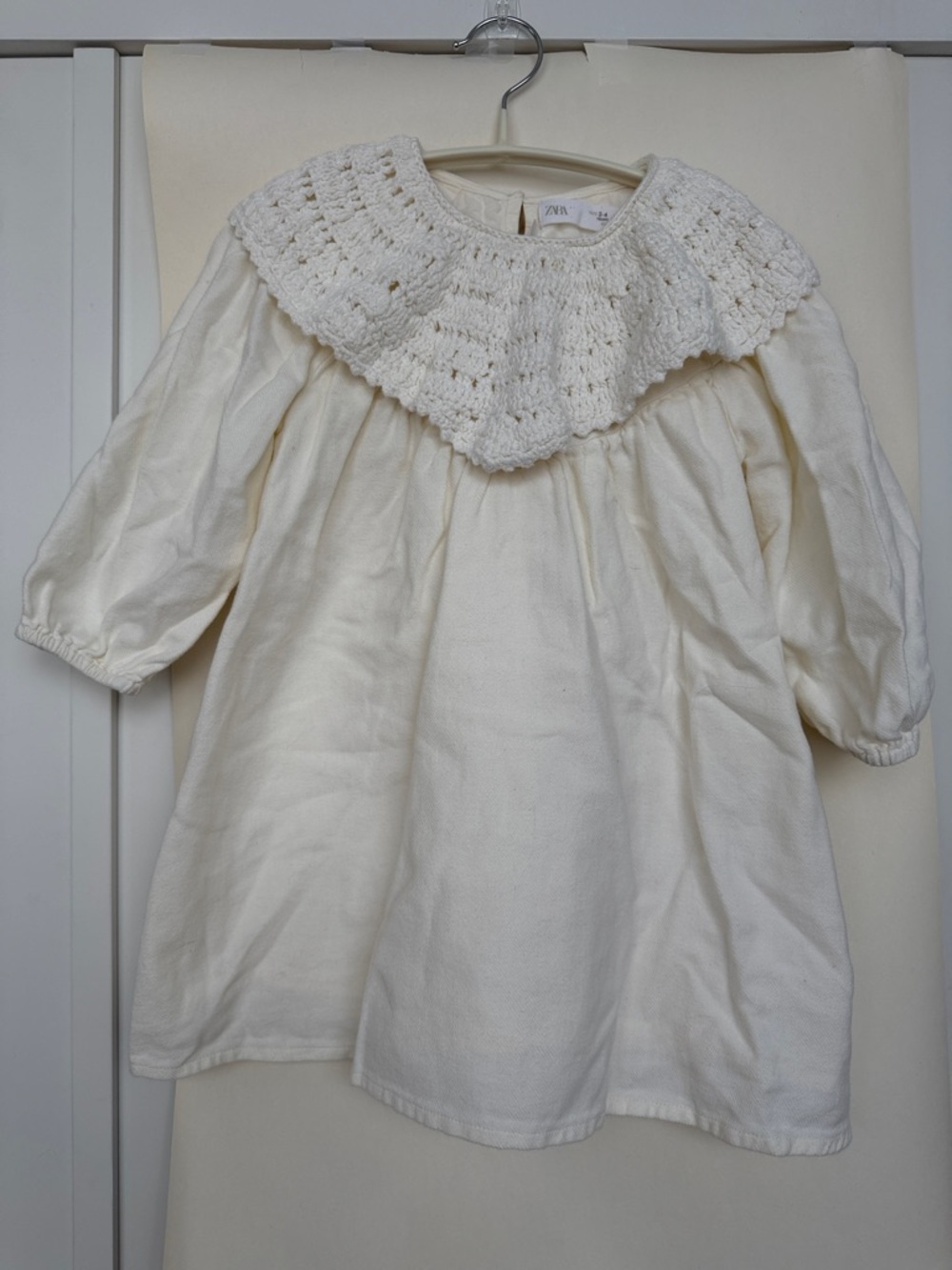 Zara Cream Knit-Collar Girls Top